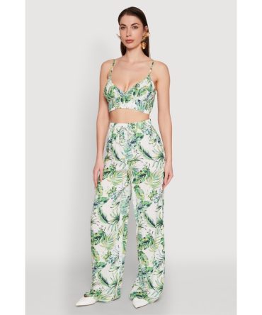 Almost Famous Tropical Print Palazzo Pants