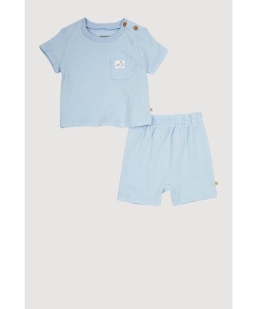 Baby Boys 0-9M Textured Knit Dolphin Graphic Tee and Shorts