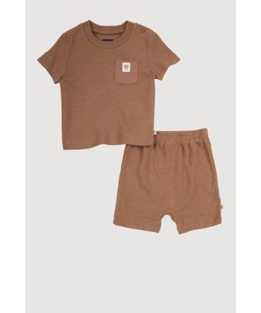 Baby Boys 12-24M Hugs Teddy Detail Tee and Shorts