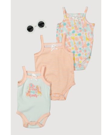 Baby Girls 0-9M I Love My Family Graphic Bodysuits with Sunglasses