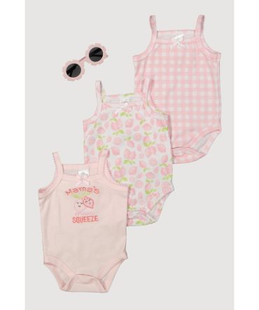 Baby Girls 0-9M Mamas Main Squeeze Graphic Bodysuits and Sunglasses