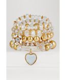 Beaded Stretch Charm Bracelets Set of 5