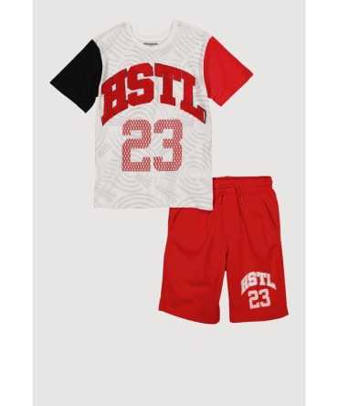 Boys Chenille HSTL 23 Graphic Tee and Sweatshorts