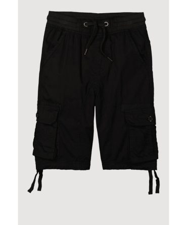 Boys Twill Drawstring Waist Bermuda Cargo Shorts
