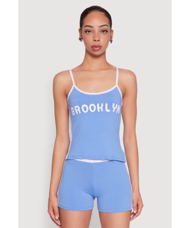 Contrast Trim Brooklyn Graphic Cami