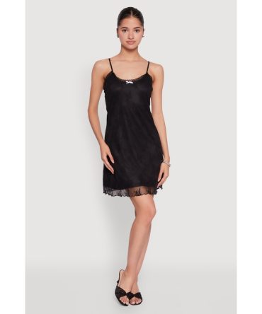 Floral Lace Overlay Mini Dress