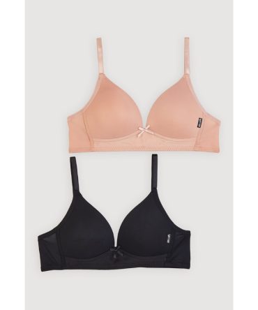 Girls Padded Seamless Wireless Bras 2 Pack