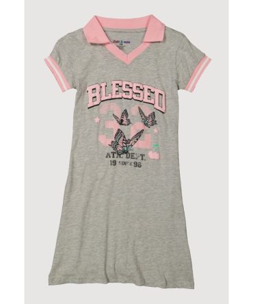 Girls Varsity Stripe Blessed Graphic Dress