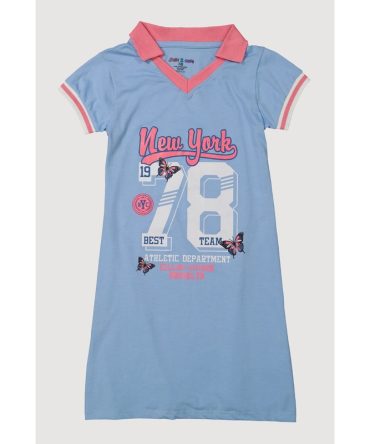 Girls Varsity Stripe New York Butterfly Graphic Dress