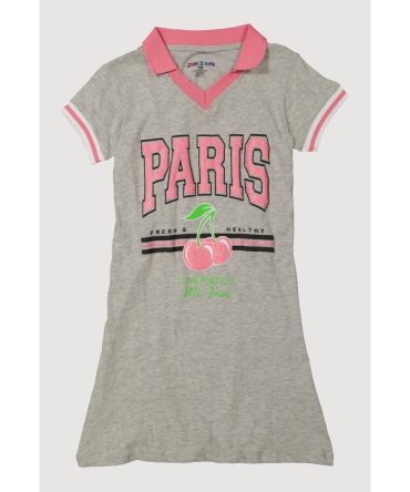 Girls Varsity Stripe Paris Cherry Graphic Dress