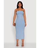 Haute Monde Gingham Strapless Tiered Skater Dress