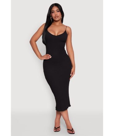 Iris Textured Knit Caged Back Cami Dress