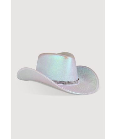 Rhinestone Trim Metallic Cow Boy Hat