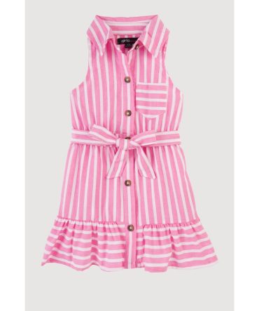 Baby Girls 12-24M Striped Sleeveless Button Front Dress