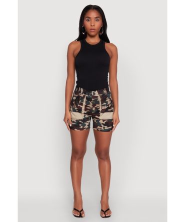 Camouflage Cargo Pocket Shorts