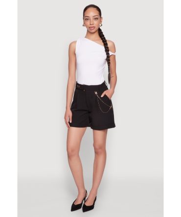 Chain Detail Tailored Shorts