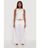 High Waisted Contrast Trim Pants