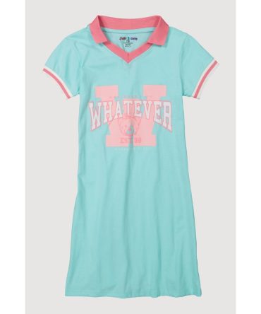 Girls Whatever I Do Graphic Polo Dress