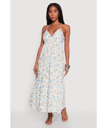 Haute Monde Floral Tiered Midi Dress