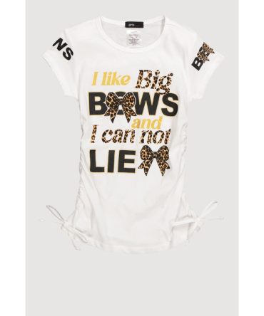 Little Girls I Like Big Bows Crew Neck Graphic T-Shirt