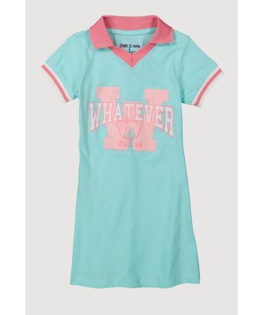 Little Girls Whatever I Do Graphic Polo Dress