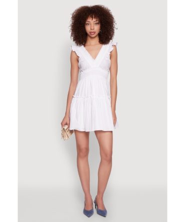 Ruffle Cap Sleeve Tiered Dress