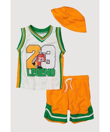 Toddler Boys 23 Legend Basketball Jersey and Shorts with Hat