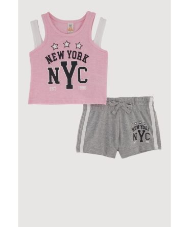 Toddler Girls New York Graphic Tank Top and Sweatshorts 2 Piece Set