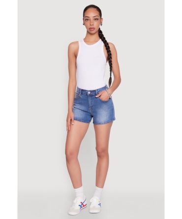 WAX High Waist Denim Shorts