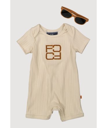 Baby 0-9M Chenille Patch Romper and Sunglasses