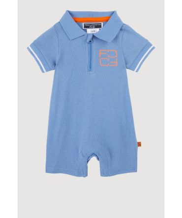 Baby 0-9M Zip Front Textured Knit Romper
