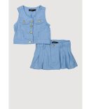 Spoon Jeans Smocked Waist Tiered Skirt