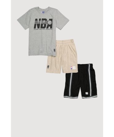 Boys NBA T Shirt with Two Pairs of Shorts