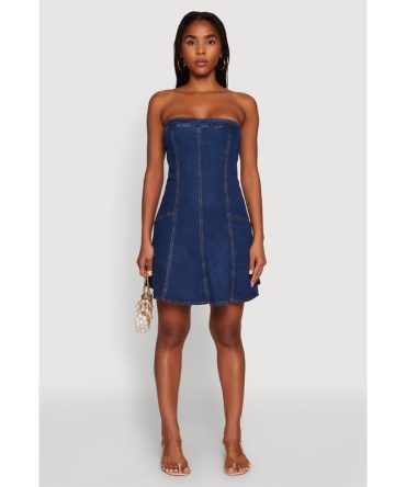 Daisy Strapless Denim Skater Dress