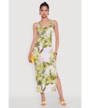 Floral Print Side Slit Tank Midi Dress