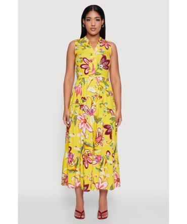 Floral Print Tiered Maxi Sundress
