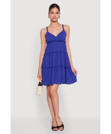 Gauze Knit Cami Tiered Dress