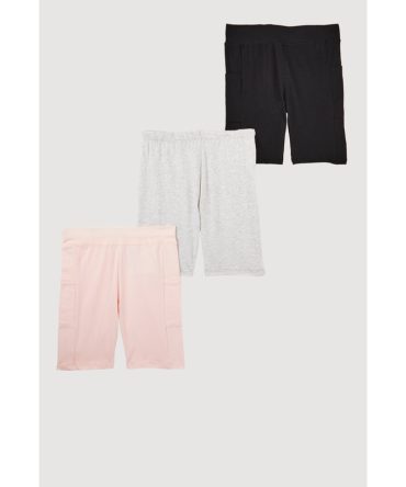 Girls Basic Biker Shorts 3 Pack