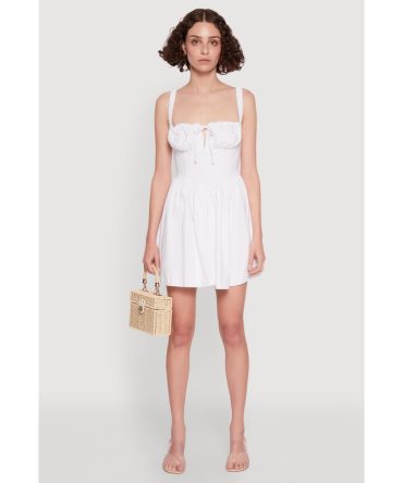 Iris Lace Up Back Corset Skater Dress