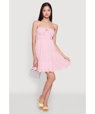 Iris Tie Front Tiered Mini Dress