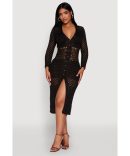 Poplin Button Front Flutter Sleeve Dress