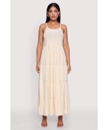 Scoop Neck Tiered Maxi Sundress
