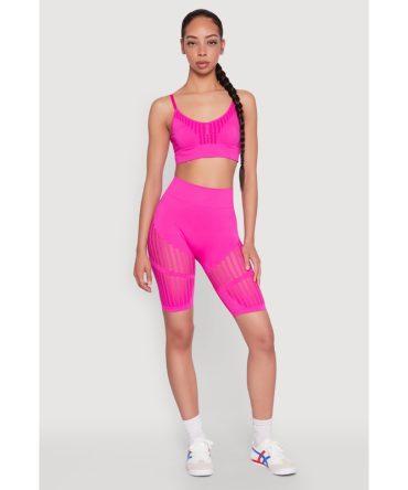 Seamless Laser Cut Biker Shorts