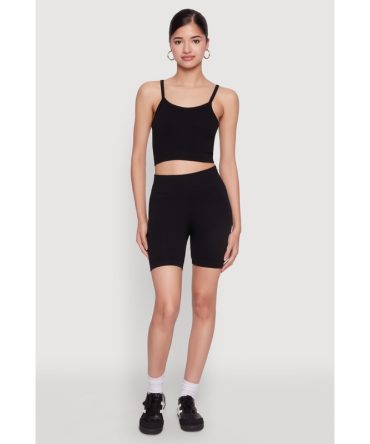 Seamless Wide Waistband Biker Shorts