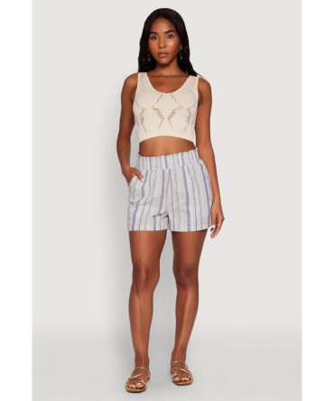 Smocked Waist Striped Pants