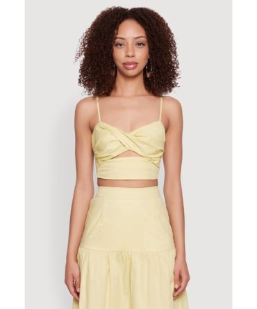 Twist Front Zip Back Cropped Cami