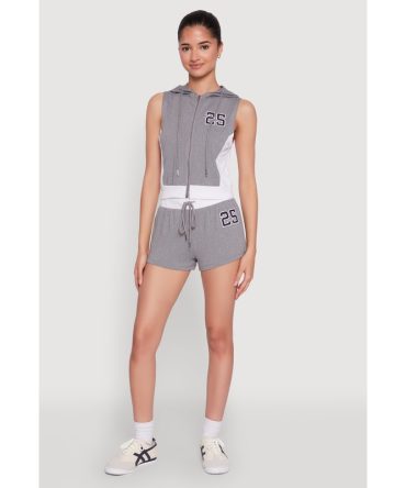 25 Graphic Contrast Trim Shorts