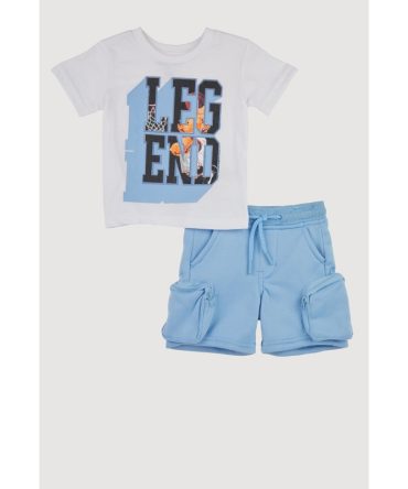 Baby Boys 12-24M Legend Graphic Tee and Cargo Sweatshorts