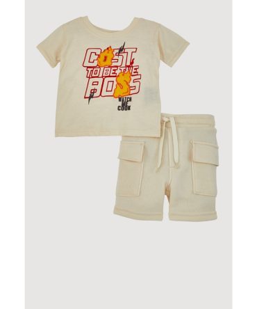 Baby Boys 2-Piece Fleece Sweatshorts and T-Shirt Set