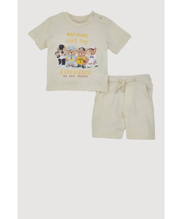 Baby Boys Graphic T-Shirt and Drawstring Waist Sweatshorts